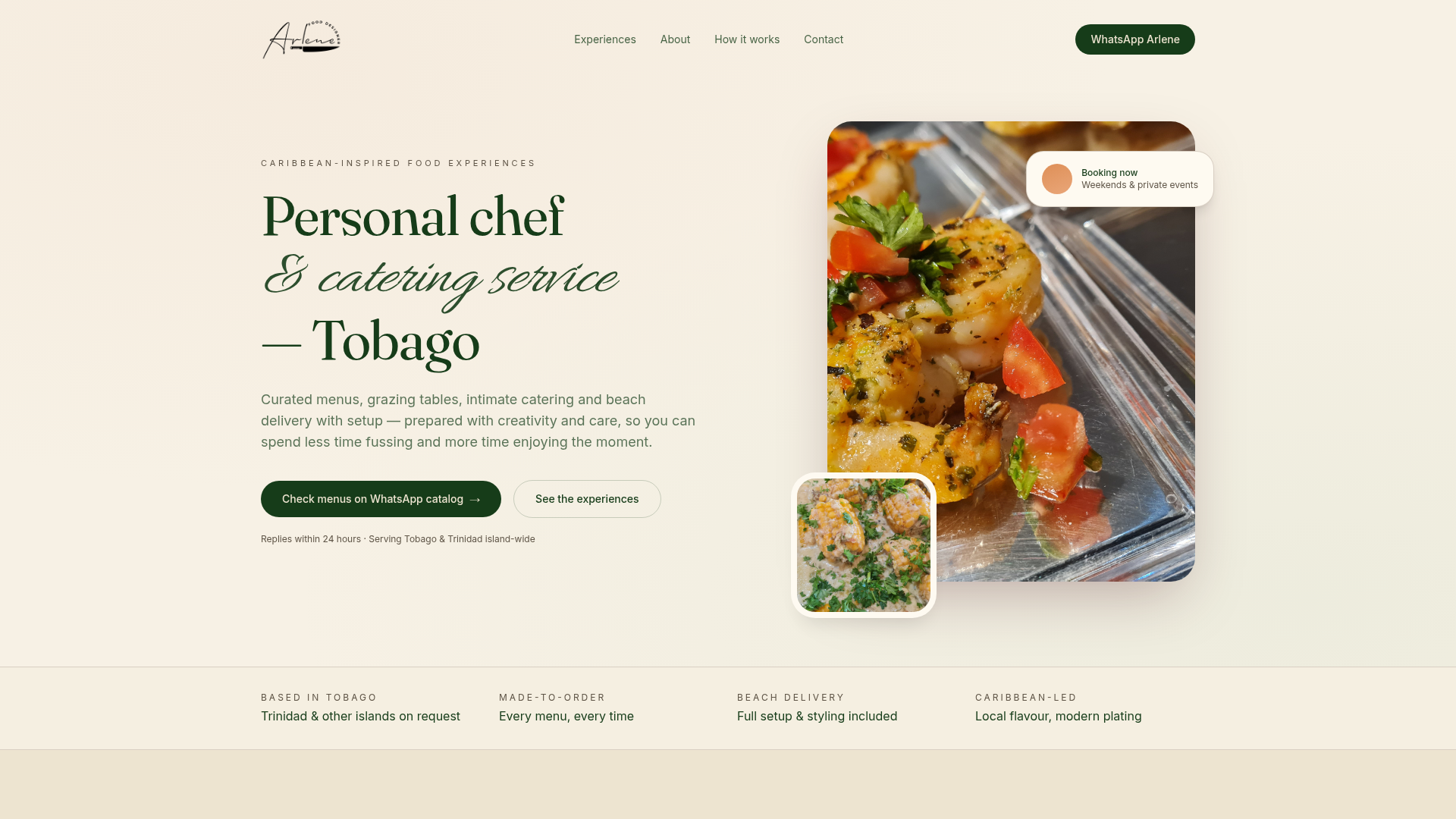 Food From Arlene website preview